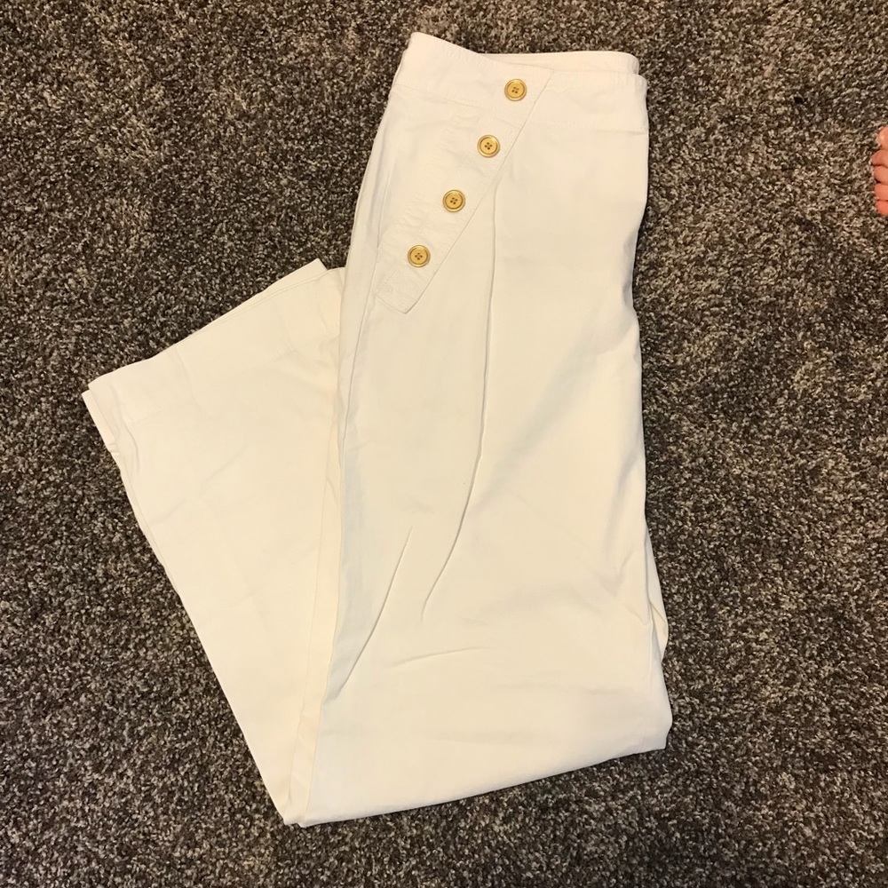 J.Crew Gold button trouser pant